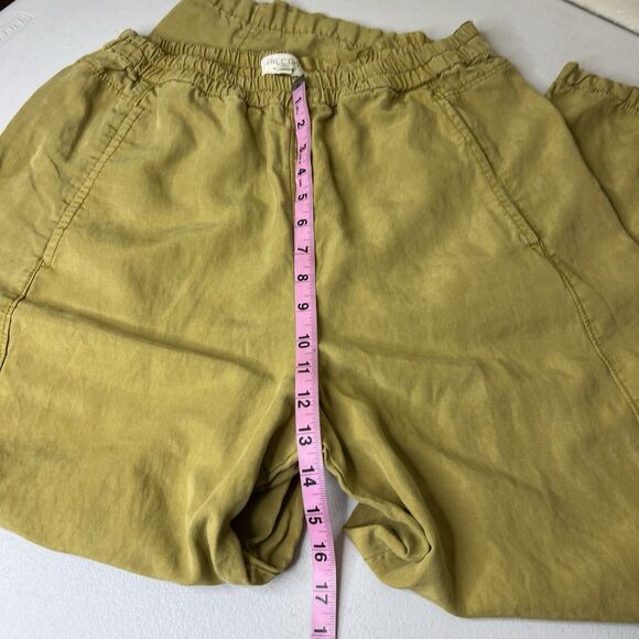 Anthropologie Pilcro Pants Womens Medium Gold Izzie Pull On Barrel Leg Relaxed - Picture 7 of 12